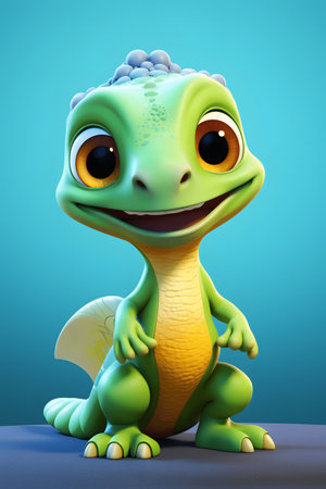Cute adorable baby dinosaur, fantasy style of children.の素材