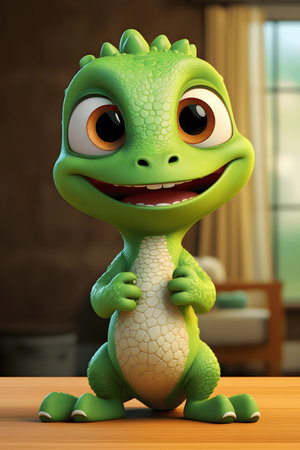 Cute adorable baby dinosaur, fantasy style of children.の素材