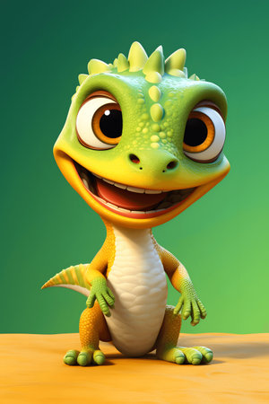 Cute adorable baby dinosaur, fantasy style of children.の素材