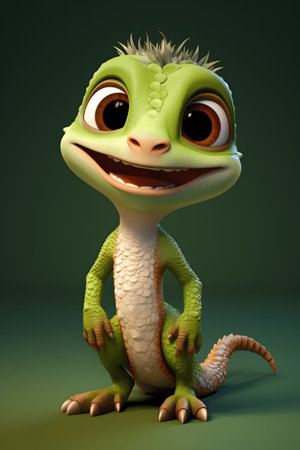 Cute adorable baby dinosaur, fantasy style of children.の素材