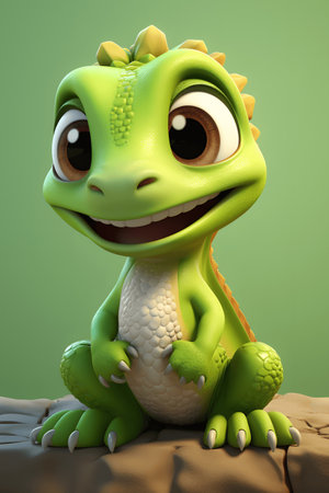 Cute adorable baby dinosaur, fantasy style of children.の素材