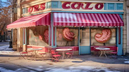 View of delicious glazed donutsの素材