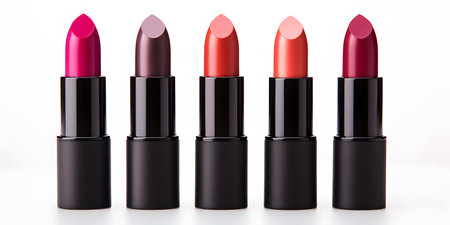 Red lipstick isolated on white backgroundの素材