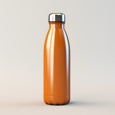 metal water bottle isolated white backgroundの素材