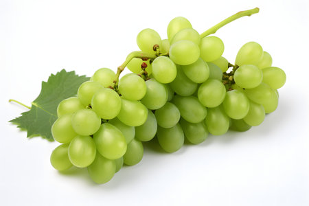 cluster of white grapes on a transparent background AI Generatedの素材
