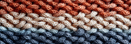 close-up pattern and texture in knitted wool backgroundsの素材