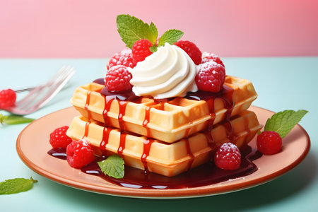 waffle with ice creamの素材