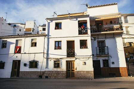 Traditional multi-storey whitewashed housesの写真素材
