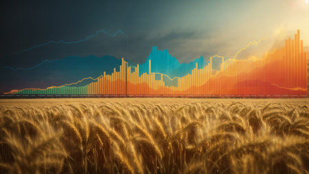 Illustration depicting wheat flakes and representing the rise in food prices like wheat and other foodsの素材