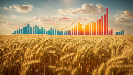 Illustration depicting wheat flakes and representing the rise in food prices like wheat and other foodsの素材