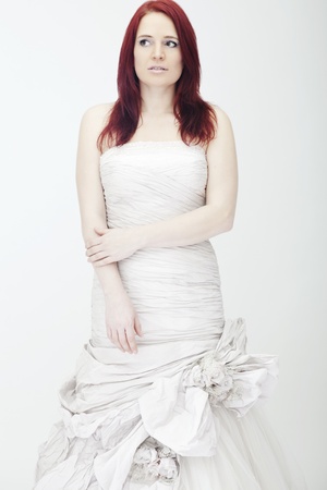 young red haired beautiful brideの写真素材