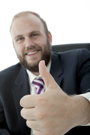 beard business man thumb upの写真素材