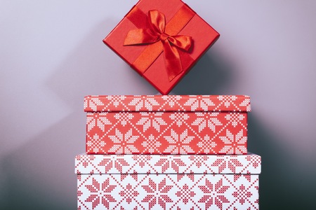 christmas gift or present boxesの写真素材