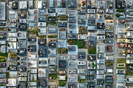 aerial view of the cemetery in Poland