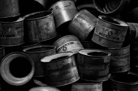 Empty Zyklon B gas canisters used in the extermination camp