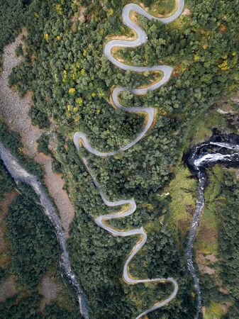 The mountain road Stahlheimskleiva in Norway is particularly scenic, as it meanders down several...
