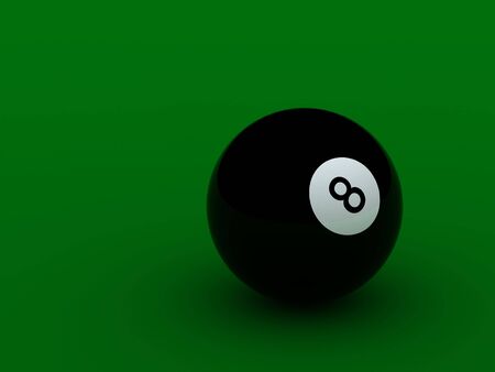 black pool ball high quality on green