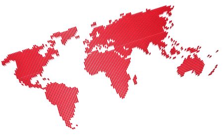 red world separated on white with reflectionの写真素材