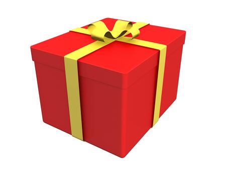 gift box separated on white - path includedの写真素材