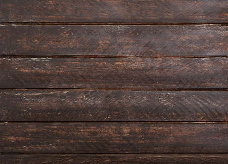 Top view of Dark brown wooden surface background, horizontal linesの写真素材