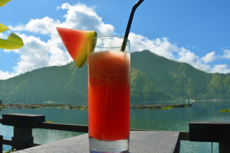 Fruit juice volcano lake viewの写真素材
