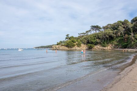 beach of Carbet on the peninsula of gien.Cote du var in the south of Franceの写真素材
