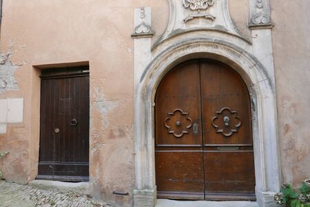 village of vaucluse, roussillon and bonnieux between vineyard and village, Franceの写真素材