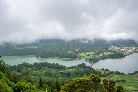 Walk on the Azores archipelago. Discovery of the island of Sao Miguel, Azores. Portugalの写真素材
