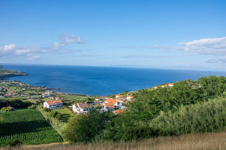 Walk on the Azores archipelago. Discovery of the island of Faial, Azores. Portugal , Hortaの写真素材