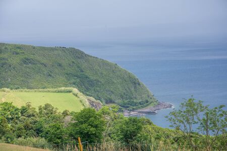 Walk on the Azores archipelago. Discovery of the island of Faial, Azores. Portugal , Hortaの写真素材