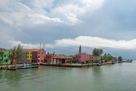 discovery of the city of Venice, Burano and its small canals and romantic alleys, Italyの写真素材