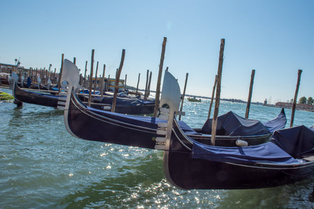 discovery of the city of Venice and its small canals and romantic alleys, Italyの写真素材