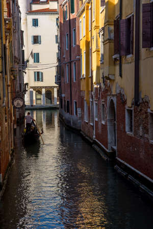 discovery of the city of Venice and its small canals and romantic alleys, Italyの写真素材