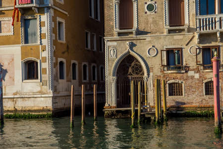 discovery of the city of Venice and its small canals and romantic alleys, Italyの写真素材