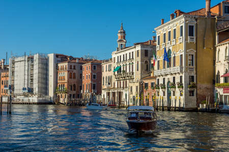 discovery of the city of Venice and its small canals and romantic alleys, Italyの写真素材