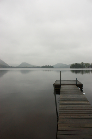 quiet morning on the lakeの写真素材