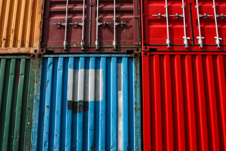 Colorful Stack Of Container Shippingの写真素材