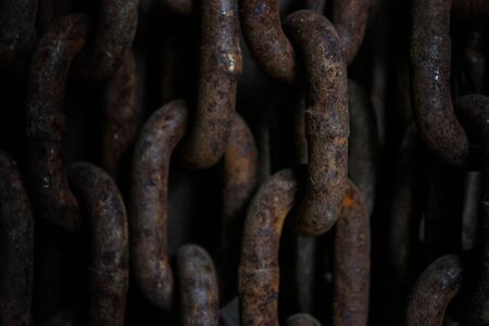 dark rusty chainsの写真素材