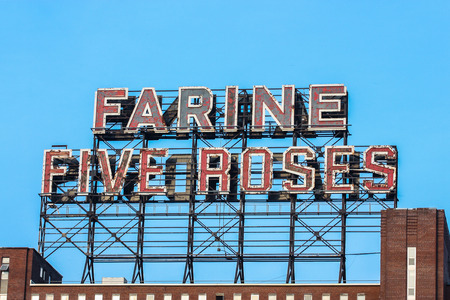 MONTREAL, CANADA - May 29, 2011: 'Farine Five Roses' is a brand of flour, the sign is a popular symbol for the city of Montrealのeditorial素材