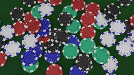 Poker chips from above.の写真素材