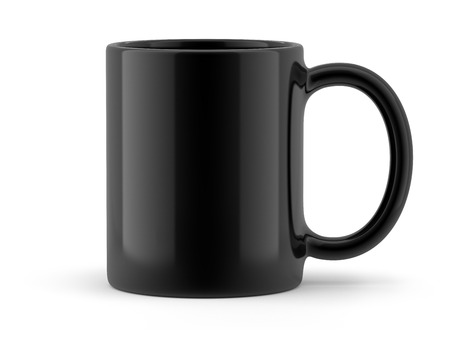 Black Cup Isolated on White Backgroundの写真素材