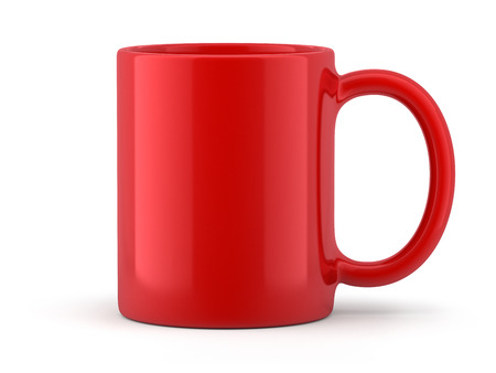 Red Mug Isolated on White Backgroundの写真素材