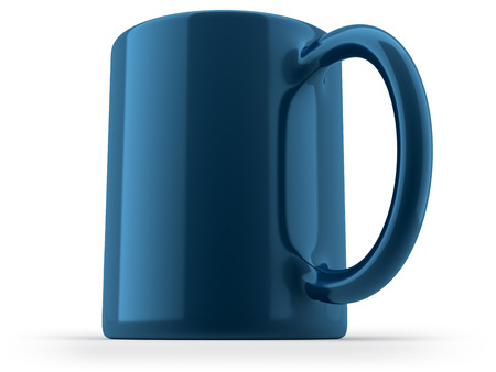 Blue Mug Isolated on White Backgroundの写真素材