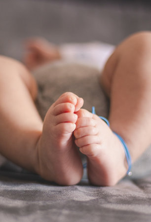 Feet of a newborn babyの写真素材