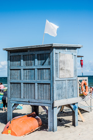 View on rescue building on the beachの写真素材