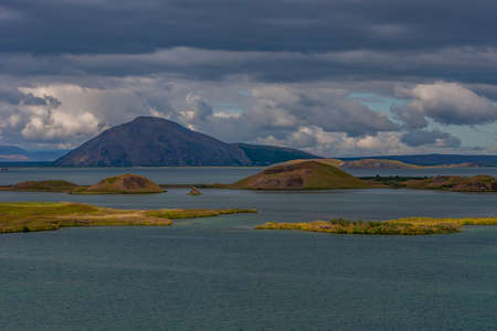 Lake Myvatn is a lake in the northeast of Iceland. There is blue-hued water, which is characterized...