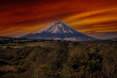 beautiful landscape of Ecuador at sunset. South Americaの写真素材