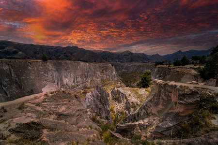 beautiful landscape of Ecuador at sunset. South Americaの写真素材