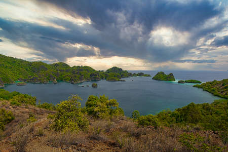 Indonesia superb sunset in Papua Raja-Ampat-Papua