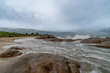 sunset over the Indian Ocean Sri Lankaの写真素材